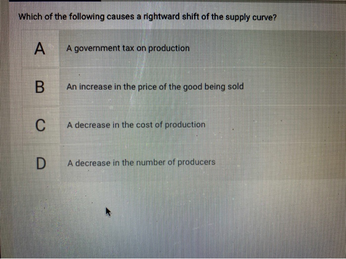 Solved Which of the following causes a rightward shift of | Chegg.com