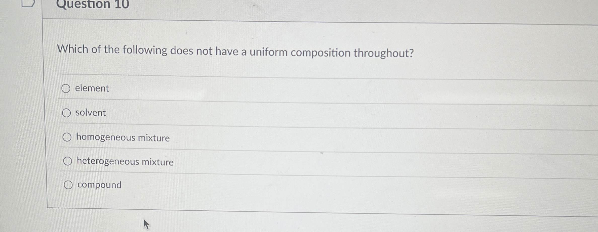 Solved Which of the following does not have a uniform | Chegg.com
