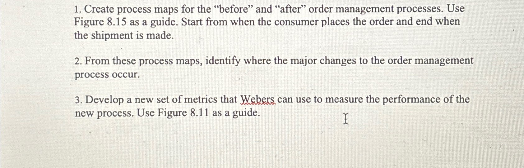 Solved Create process maps for the "before" and "after" | Chegg.com