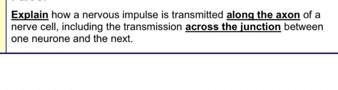 Solved Explain how a nervous impulse is transmitted along | Chegg.com