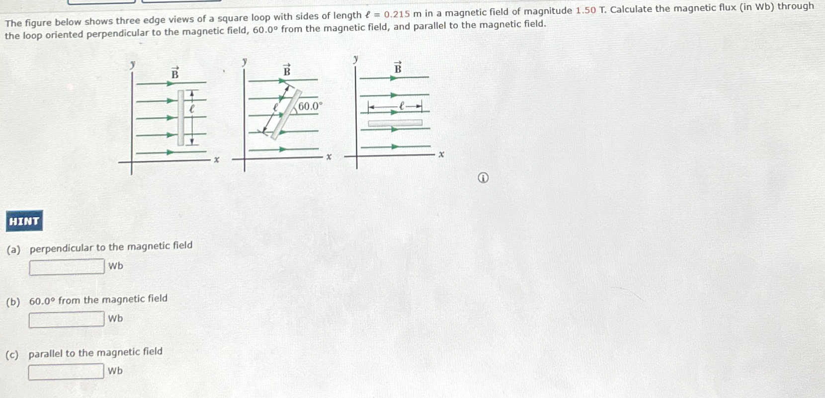 Solved The figure below shows three edge views of a square | Chegg.com