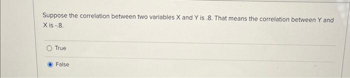 Solved Suppose the correlation between two variables X and Y | Chegg.com