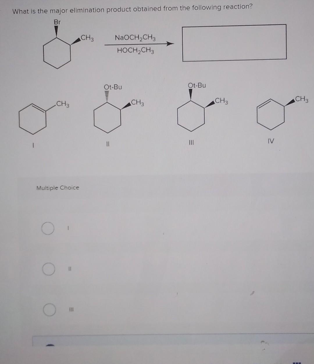 Solved What Is The Major Elimination Product Obtained From