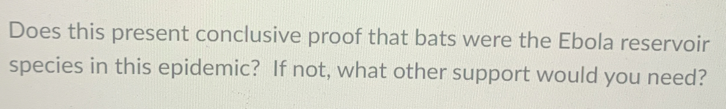 Solved Does this present conclusive proof that bats were the | Chegg.com