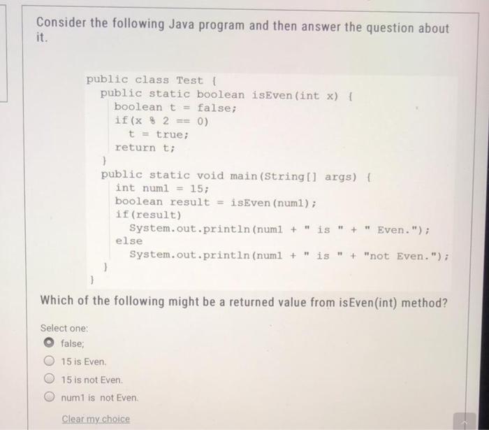 Solved Consider the following Java program and then answer | Chegg.com