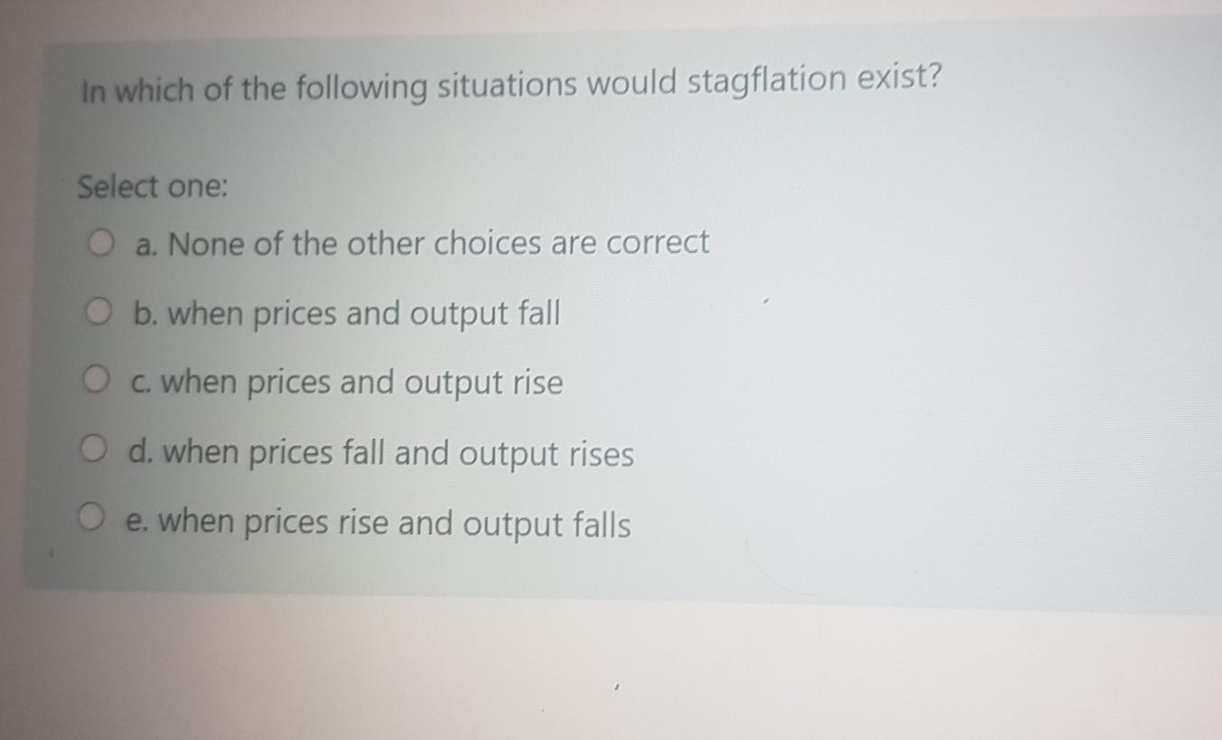Solved In which of the following situations would | Chegg.com