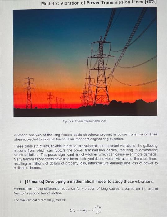 Solved Model 2 Vibration of Power Transmission Lines (60)