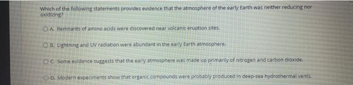 Solved Which of the following statements provides evidence | Chegg.com