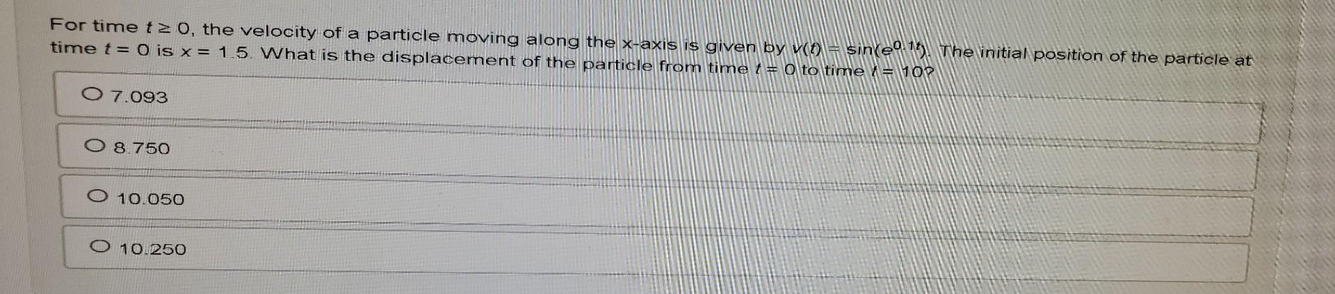 Solved For time t≥0, the velocity of a particle moving along | Chegg.com