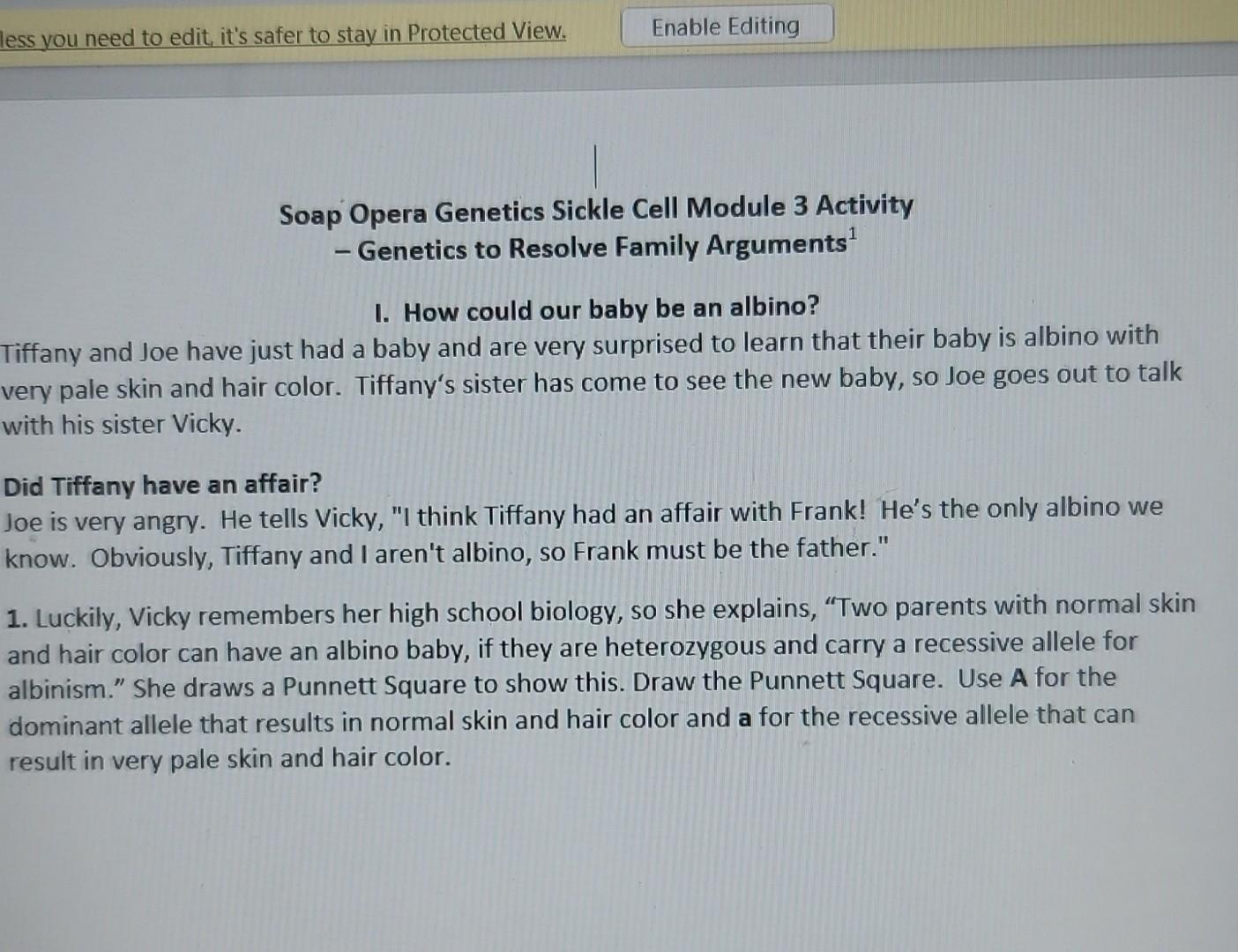 Solved Soap Opera Sickle Cell Module 3 Activity