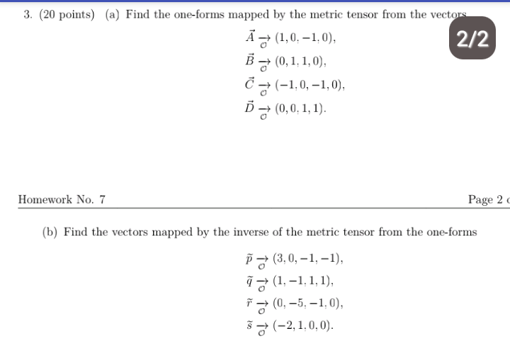 Solved 3. (20 points) (a) Find the one-forms mapped by the | Chegg.com
