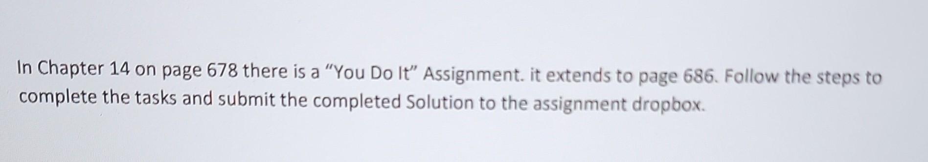 Solved In Chapter 14 on page 678 there is a "You Do It" | Chegg.com