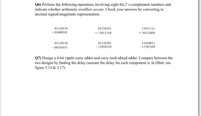 Solved (6) Perform The Following Operations Involving | Chegg.com