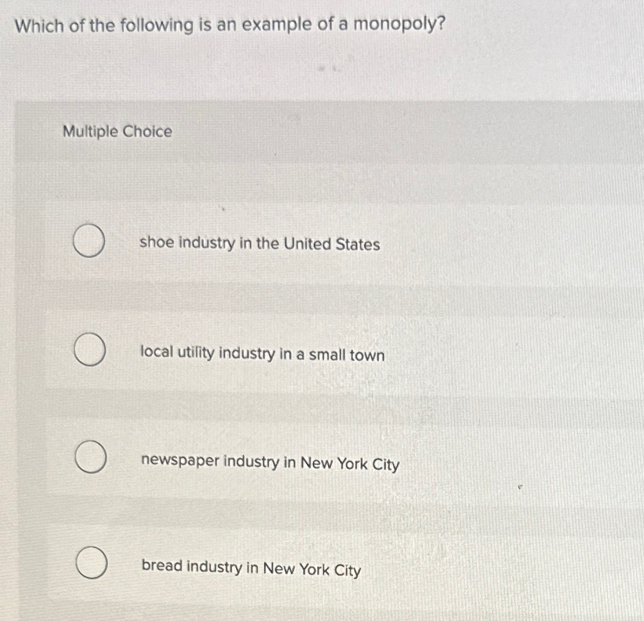 List Of Industries That Are Not Monopoly