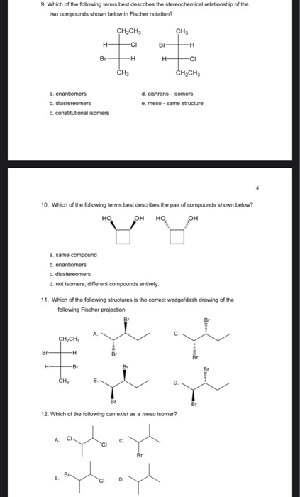Which Of The Following Describes A Compound Solved 9. Which of the following terms best describes the | Chegg.com