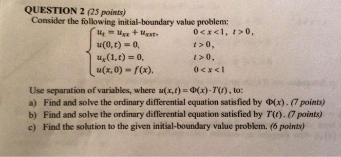 Solved QUESTION 2 (25 points) Consider the following | Chegg.com