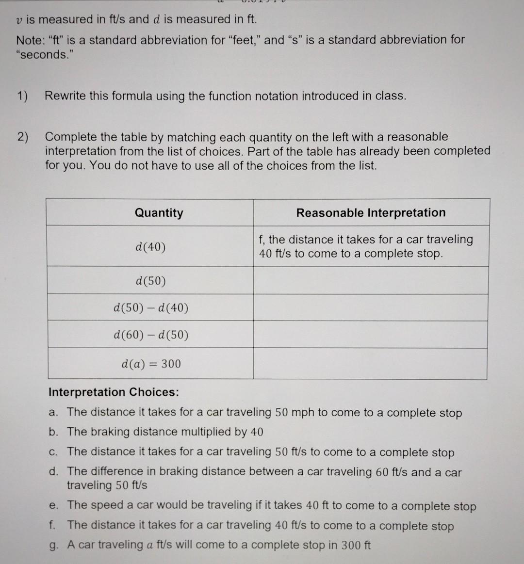 Solved If V Represents The Velocity or Speed Of The Car Chegg solved-if-v-represents-the-velocity-or-speed-of-the-car-chegg