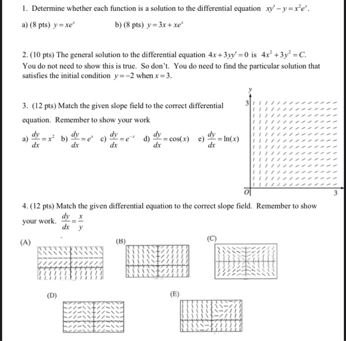 Solved 1. Determine whether each function is a solution to | Chegg.com