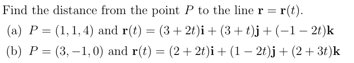 Solved Find the distance from the point P ﻿to the line | Chegg.com