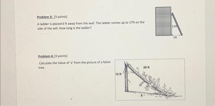 Solved Problem 3: [3 points] A ladder is placed 6 ft away | Chegg.com