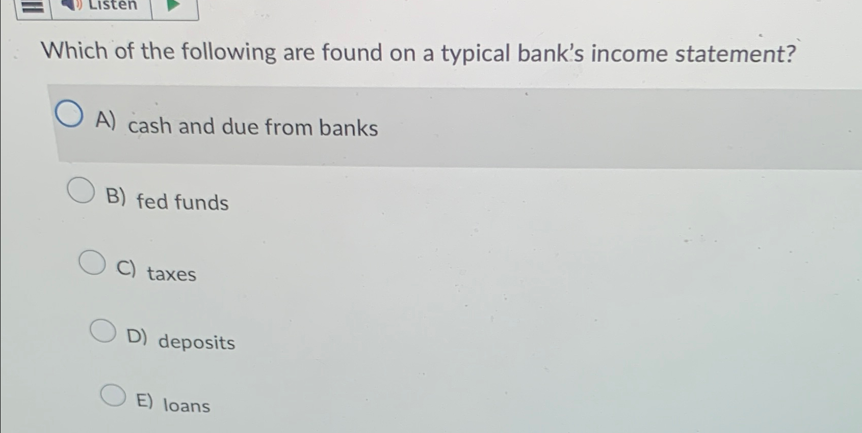 Solved Which of the following are found on a typical bank's