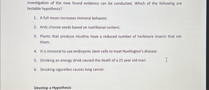 an example of testable hypothesis