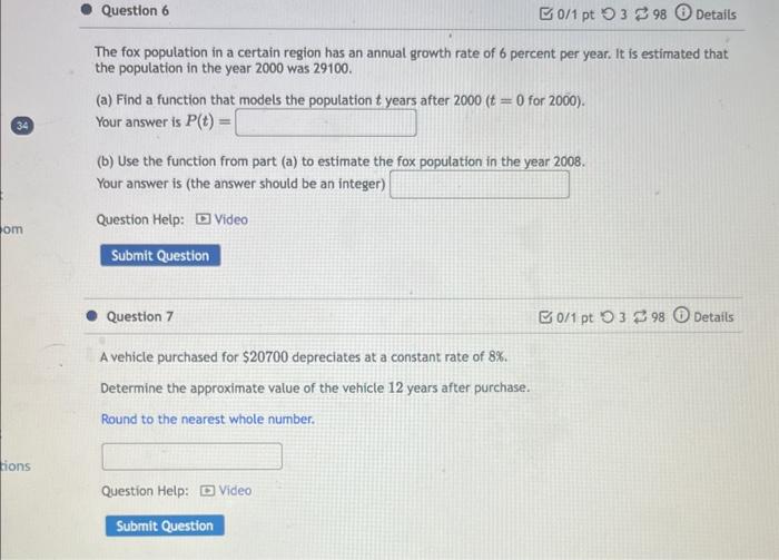 Solved The fox population in a certain region has an annual | Chegg.com