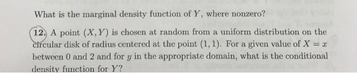 Solved What is the marginal density function of Y, where | Chegg.com