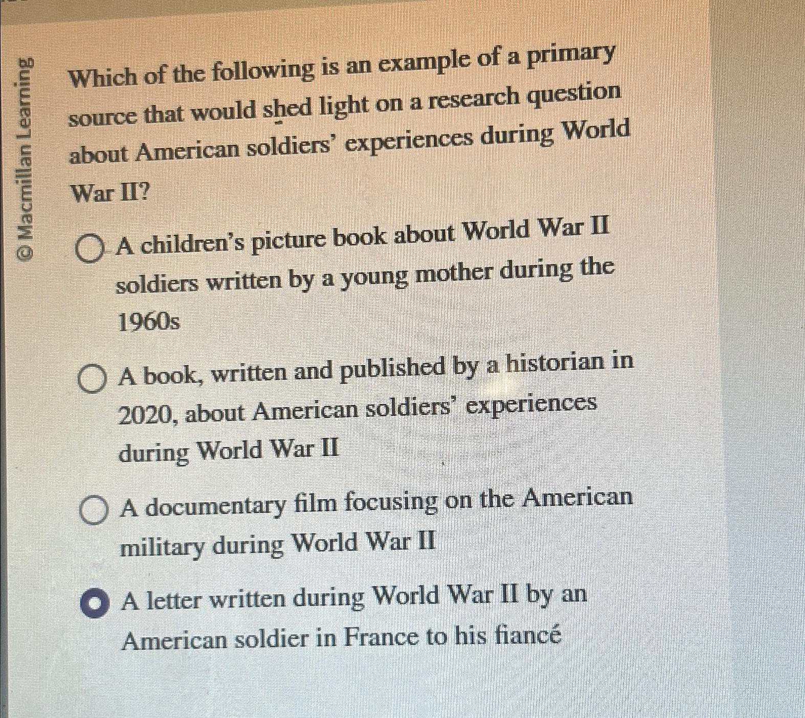 Solved Which of the following is an example of a primary | Chegg.com