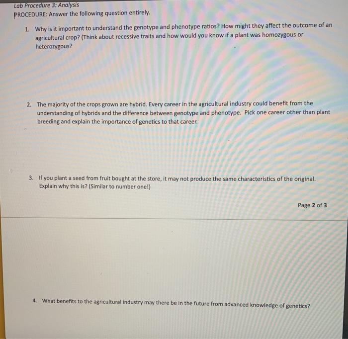 Solved Lab Procedure 3: Analysis PROCEDURE: Answer the | Chegg.com