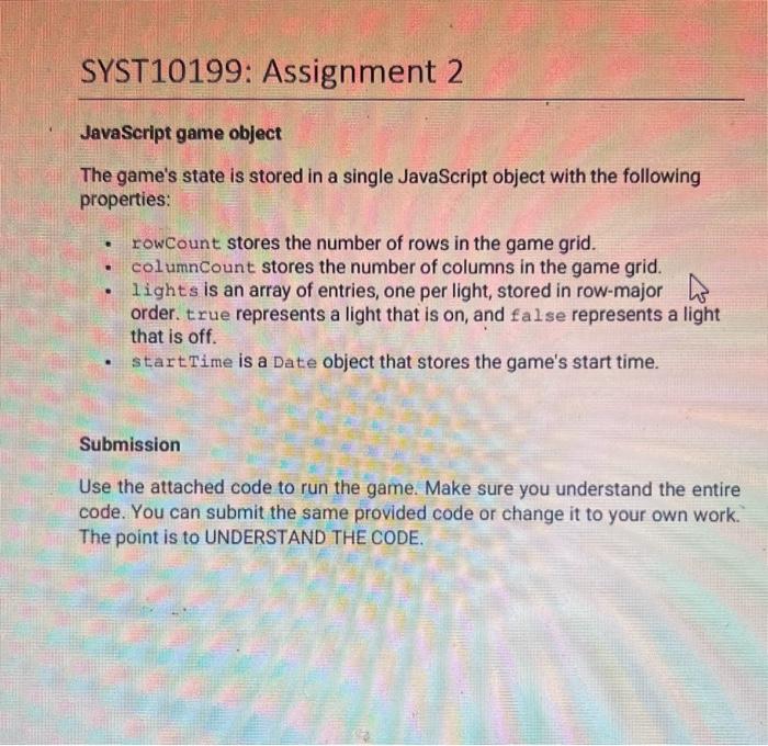 Solved Game overvlew Lights Out game. Lights Out has a grid