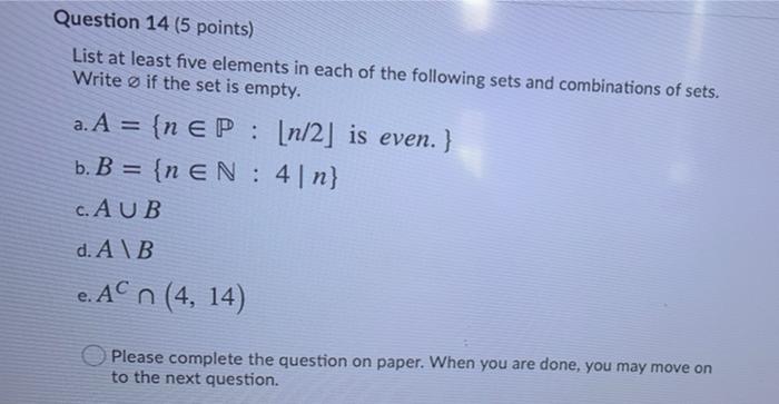 Solved Question 14 (5 points) List at least five elements in | Chegg.com
