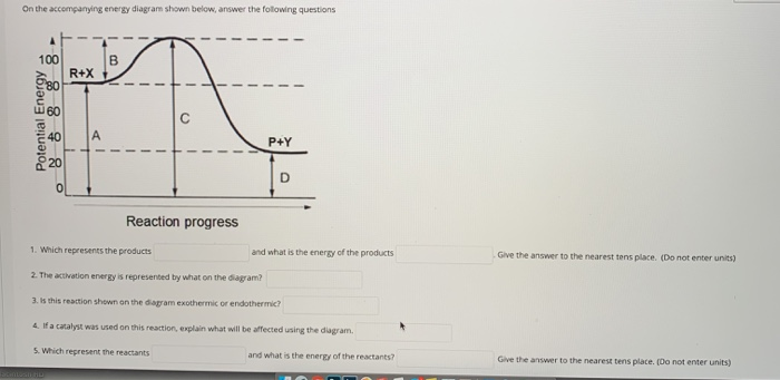 Solved On the accompanying energy diagram shown below, | Chegg.com