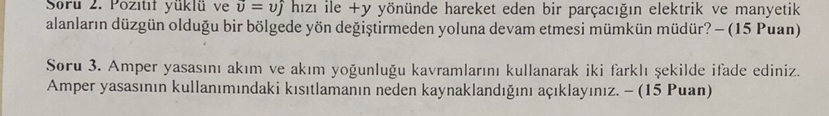 Solved Soru 3. ﻿Amper yasasını ﻿akım ve akım yoğunluğu | Chegg.com