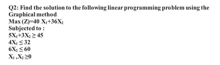 Solved Q2: Find the solution to the following linear | Chegg.com