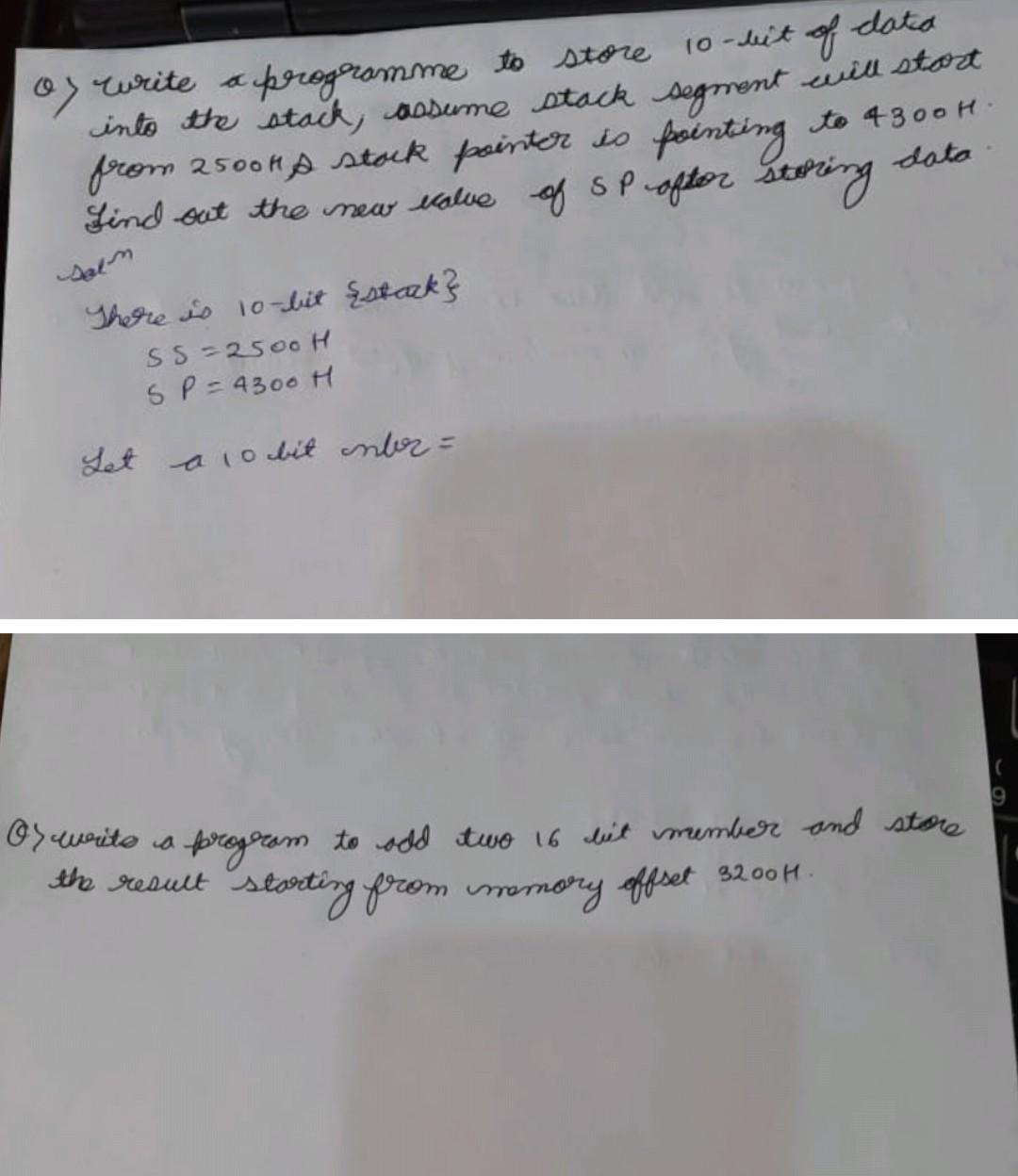 Solved Oy write a programme to store 10-bit of data into the | Chegg.com
