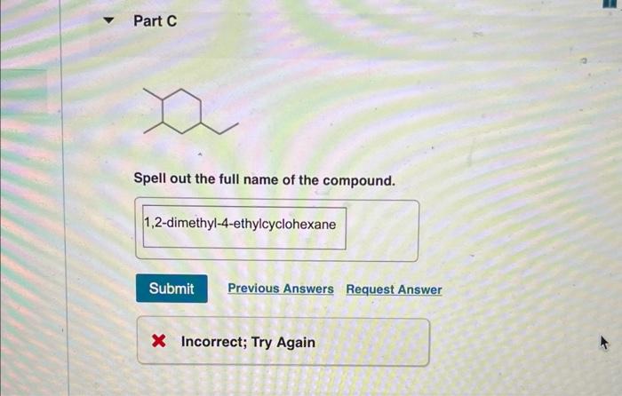 Solved Spell out the full name of the compound. Part F Spell | Chegg.com