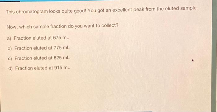 Solved This chromatogram looks quite good! You got an | Chegg.com
