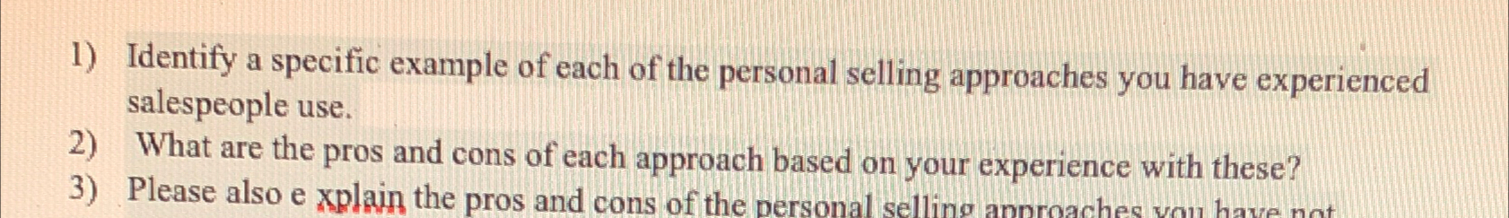 Solved Identify a specific example of each of the personal | Chegg.com