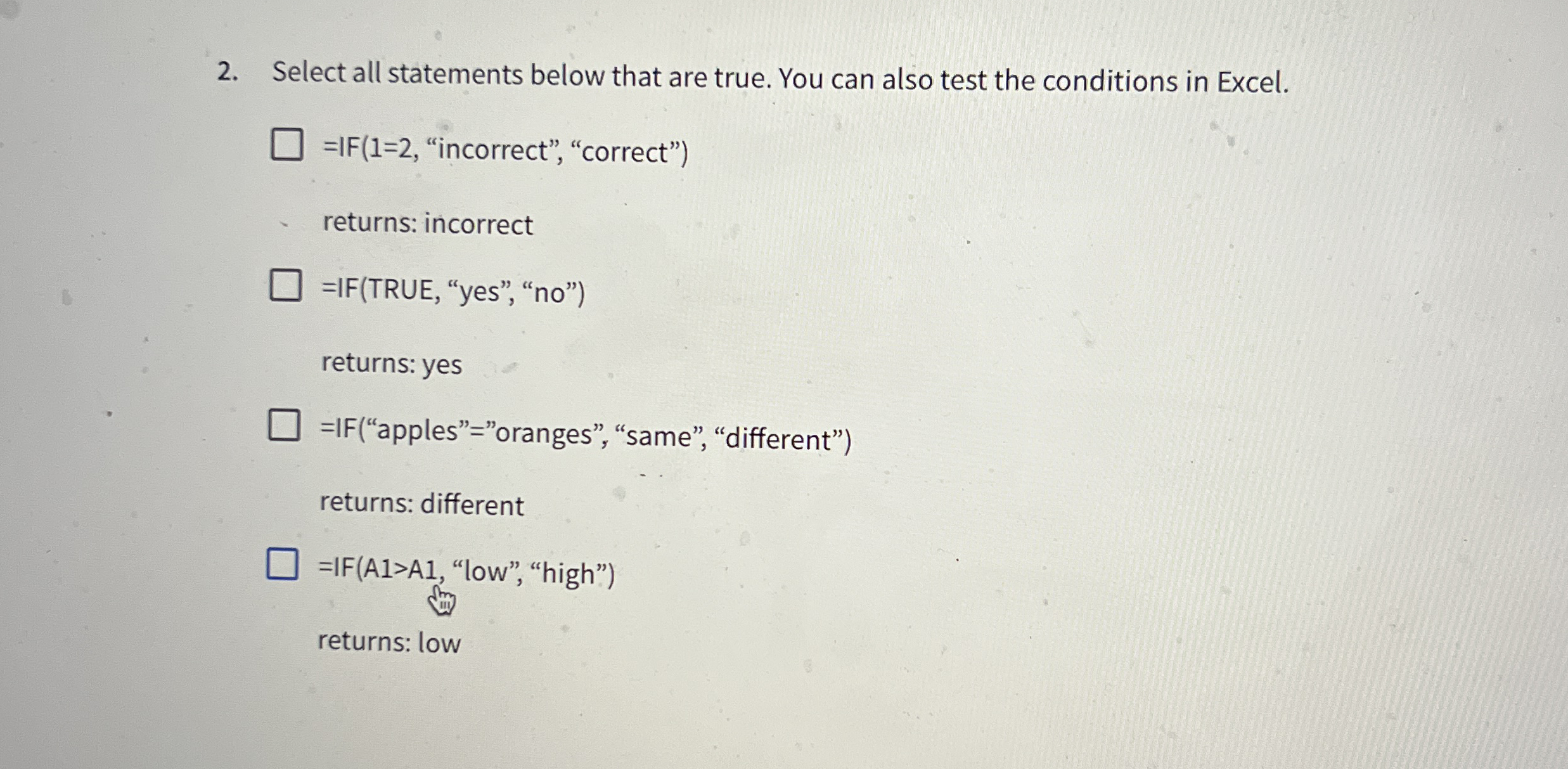 Solved Select all statements below that are true. You can | Chegg.com
