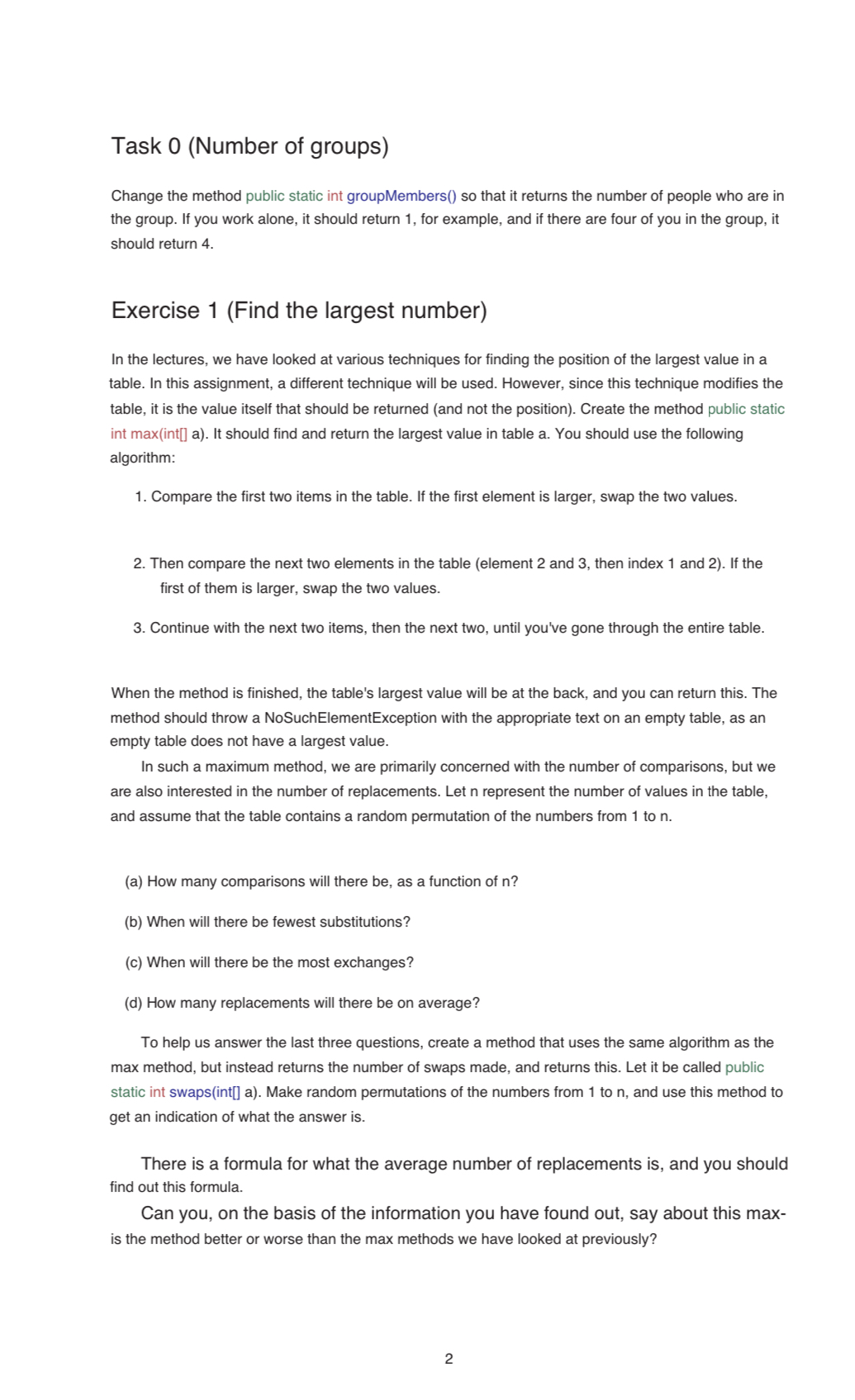 Solved I need an java expert in algorithm Task 0 (Number of | Chegg.com