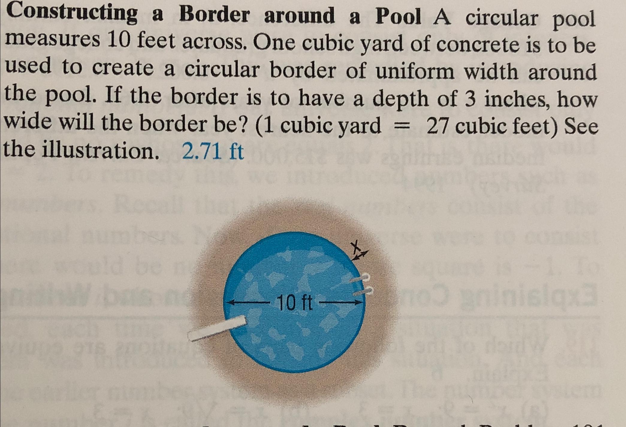 Solved Constructing a Border around a Pool A circular pool | Chegg.com