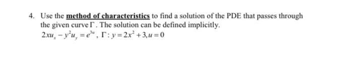Solved Use the method of characteristics to find a solution | Chegg.com