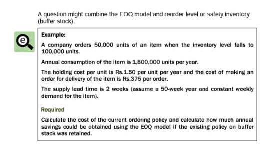 Solved A question might combine the EOQ model and reorder | Chegg.com