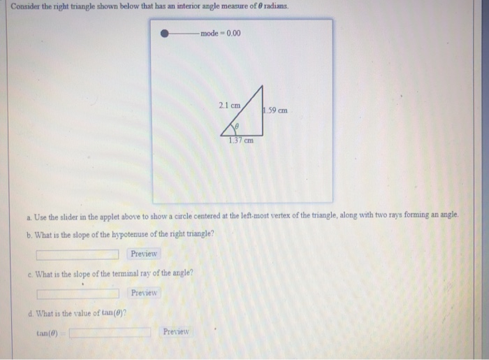 Solved Consider the right triangle shown below that has an | Chegg.com
