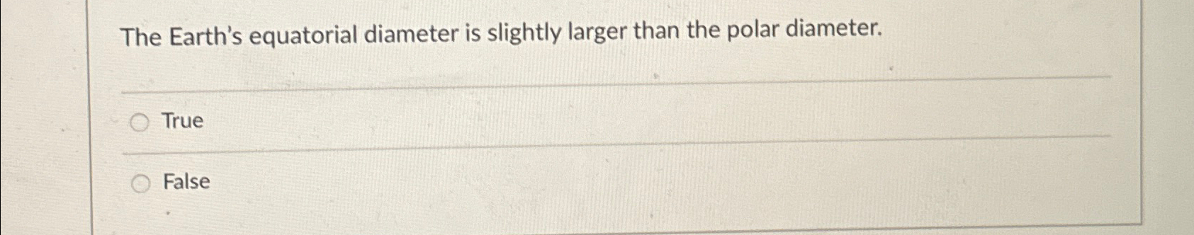 Solved The Earth's equatorial diameter is slightly larger | Chegg.com