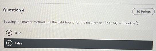 Solved By using the master method, the the tight bound for | Chegg.com