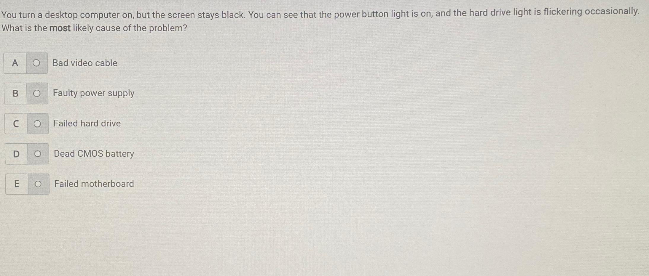 Solved You turn a desktop computer on, ﻿but the screen stays