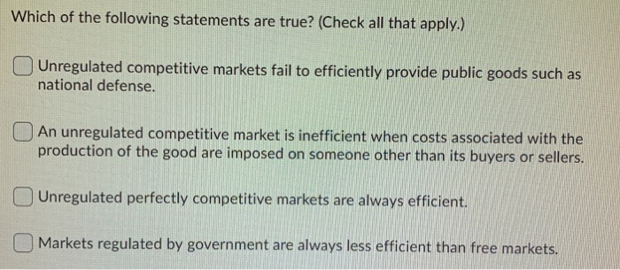Solved Which of the following statements are true? (Check | Chegg.com