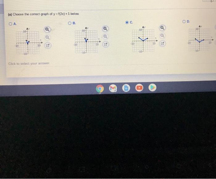 5 a Choose The Correct Graph Of Y f 2x 1 Below Chegg